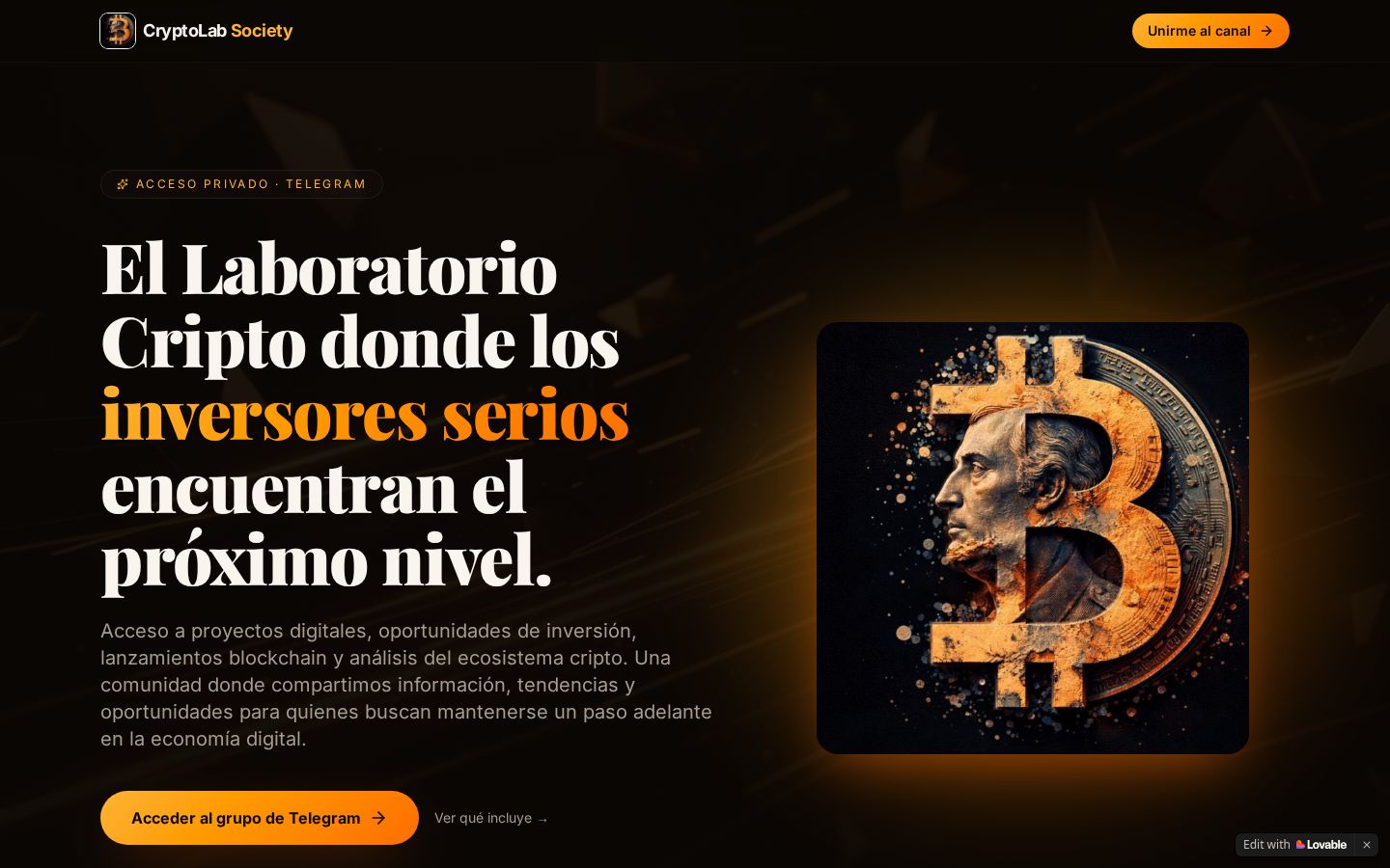 Captura de CryptoLab Society