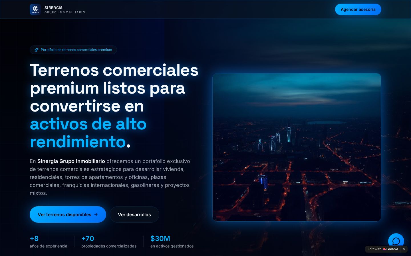 Captura de Sinergia · Terrenos comerciales